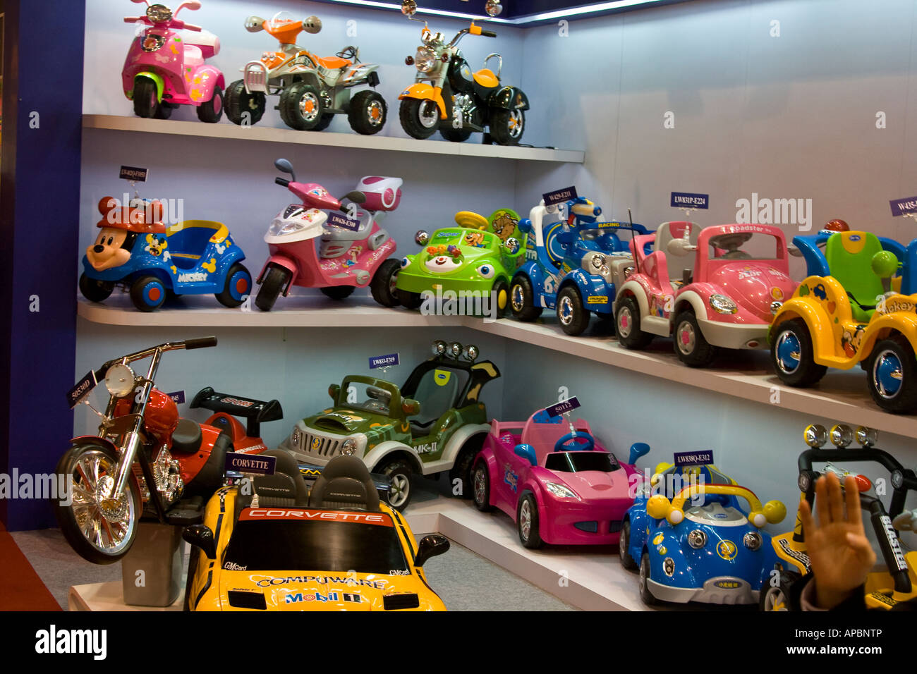 Miniatur-Automobilhersteller im Spielzeug und Spiele Fair Hong Kong Convention and Exhibition Centre Stockfoto