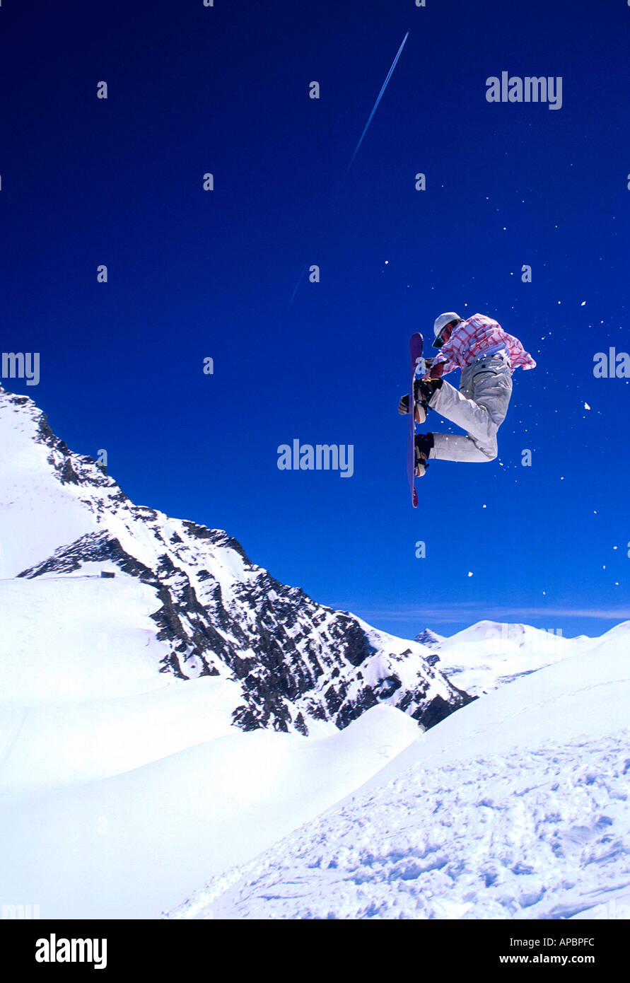 Top-Snowboarder Matt Burt in Kaprun Österreich Stockfoto