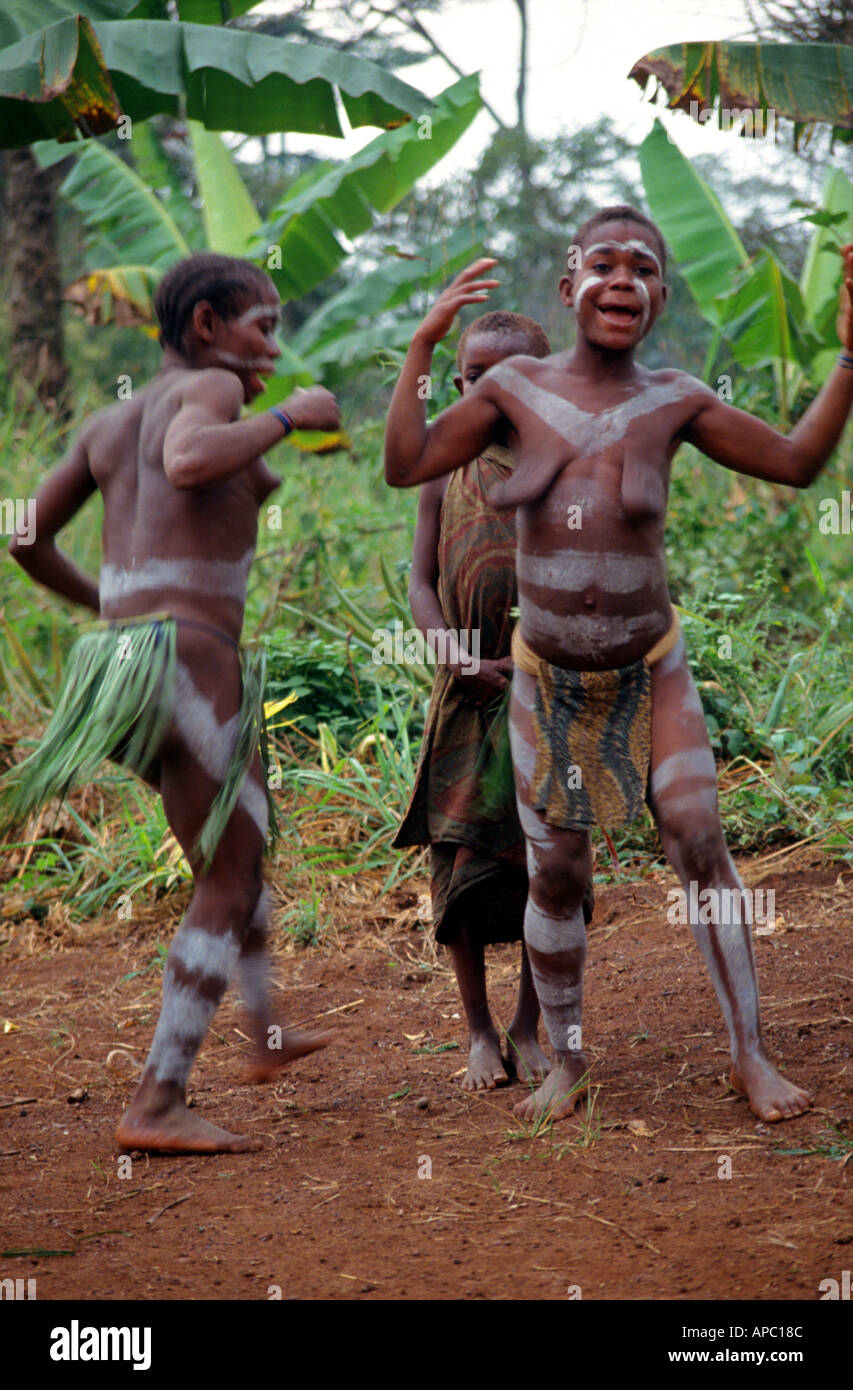 Pygmäen östlichen Kongo ex Zaire Zentralafrika Stockfoto