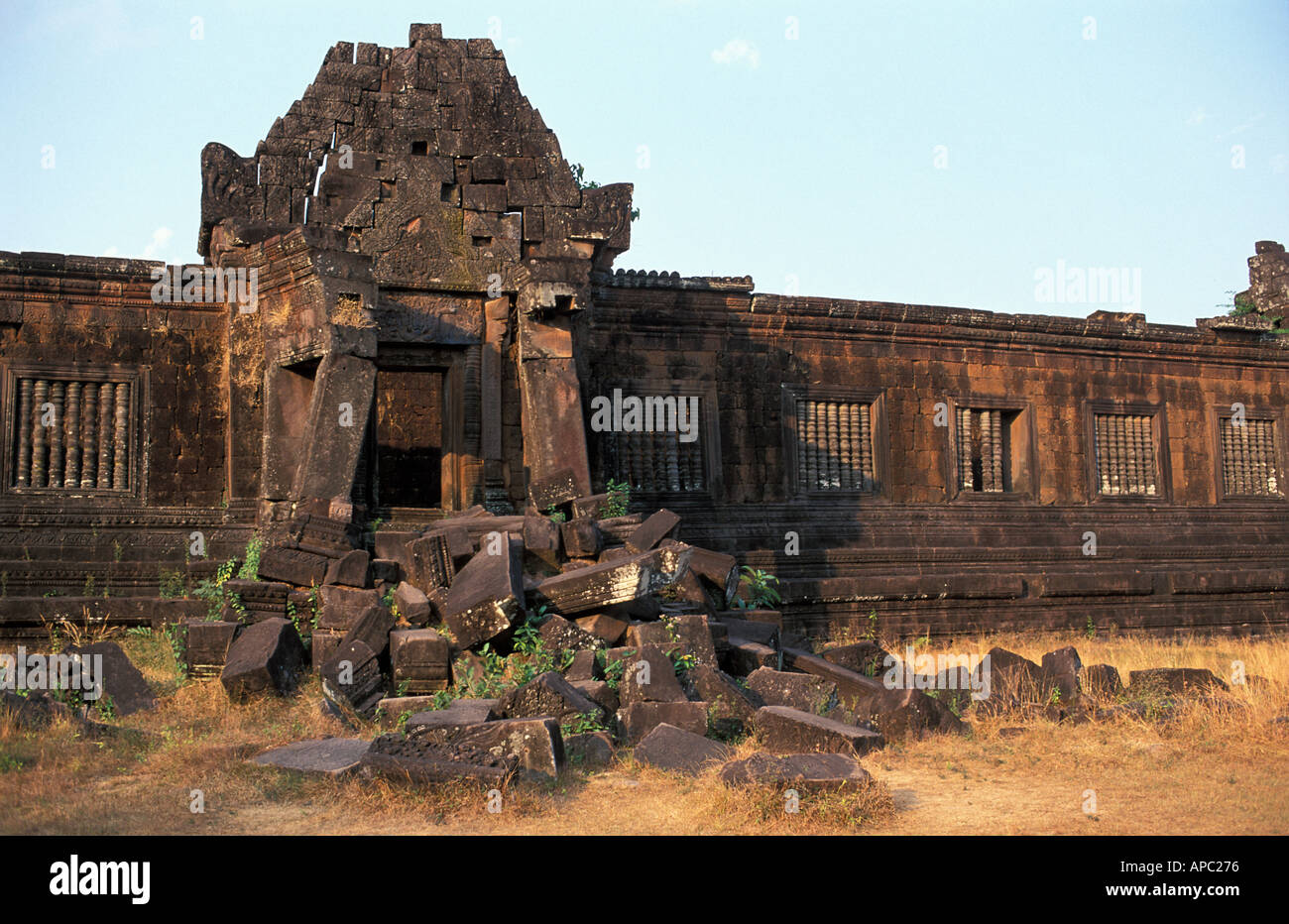 Men s Palast der Pre Angkor Ruinen 7.Jahrhundert von Wat Phou nr Champassak Südlaos Stockfoto