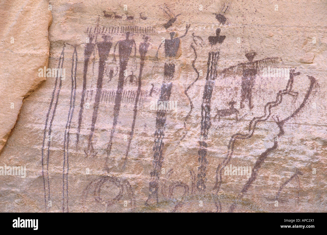 Native american oder indischen Felskunst, San Rafael Canyon, Utah, USA Stockfoto