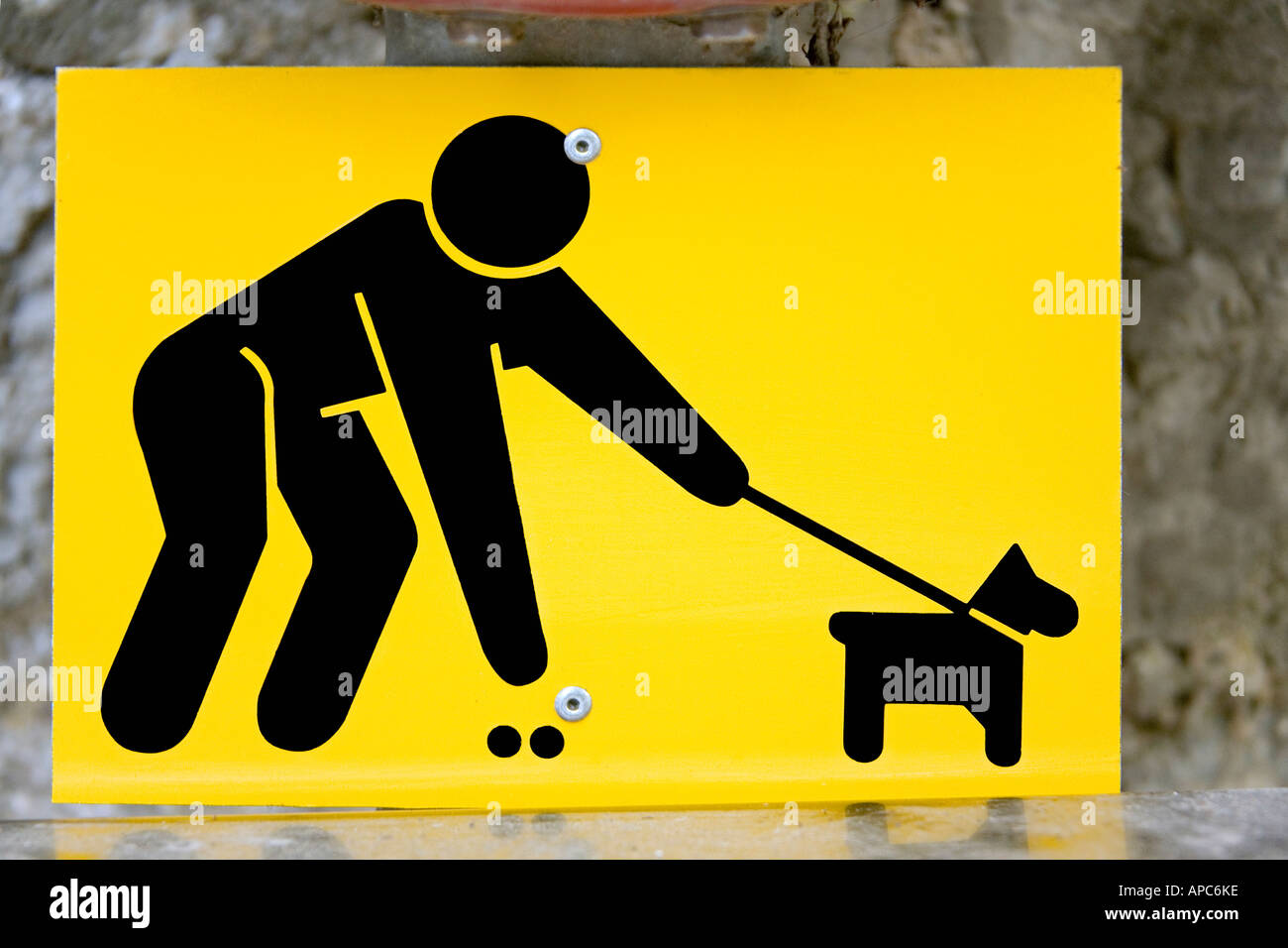 Zeichen für Hundebesitzer Stockfoto