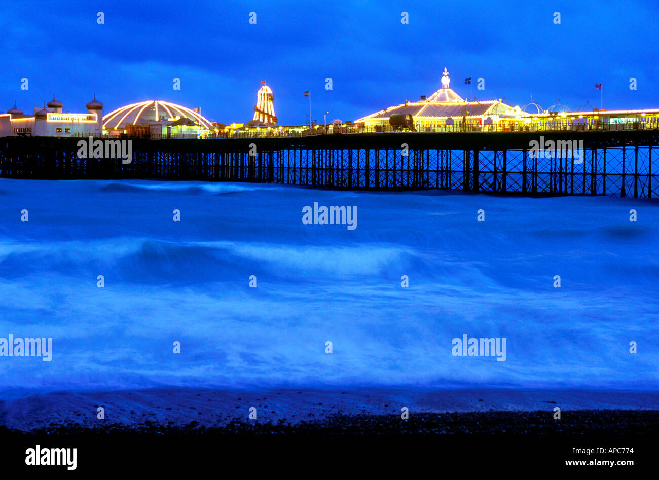Brighton Pier Sussex Nacht England uk Stockfoto