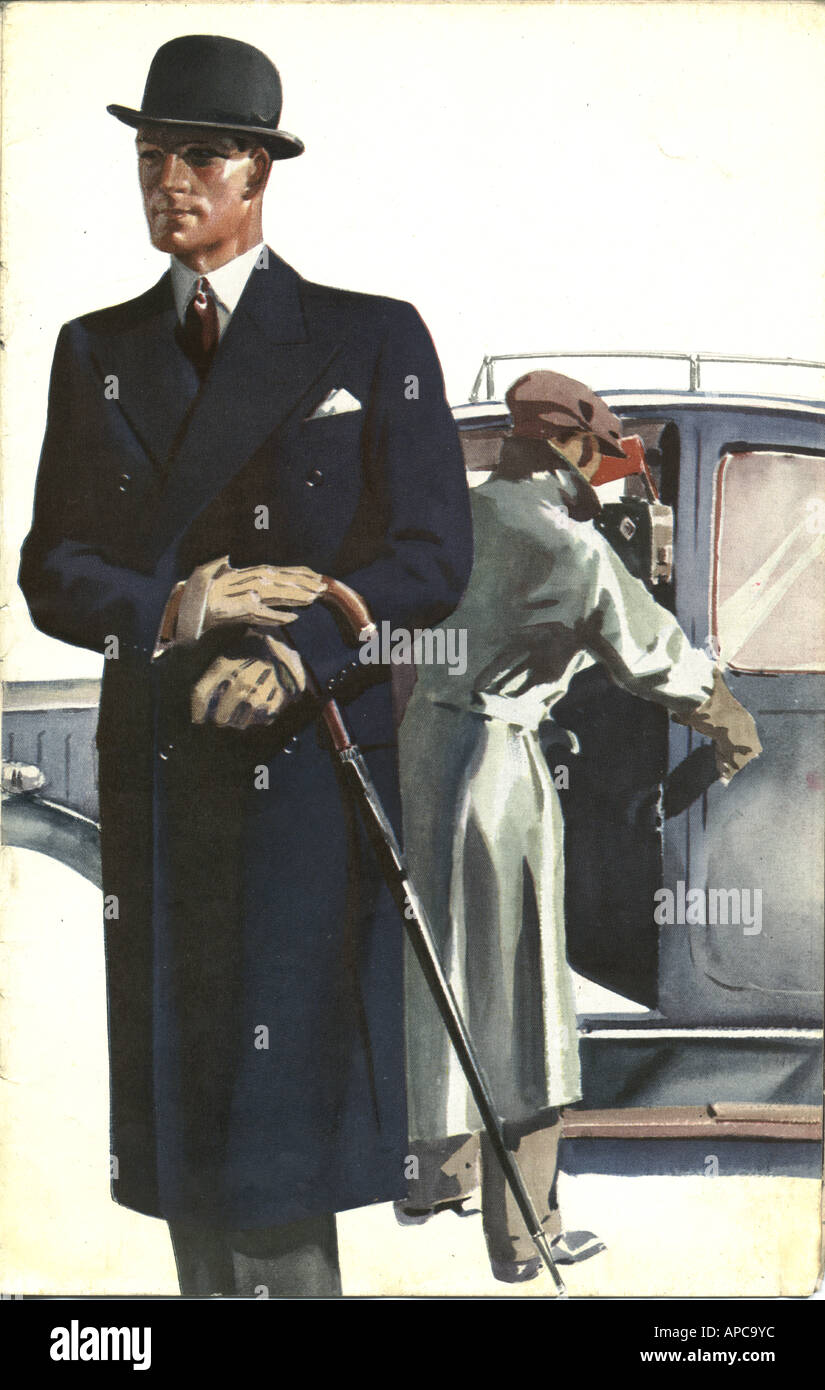 Werbung für Herren Zweireiher Mantel von Hector Powe 1936 Stockfotografie -  Alamy