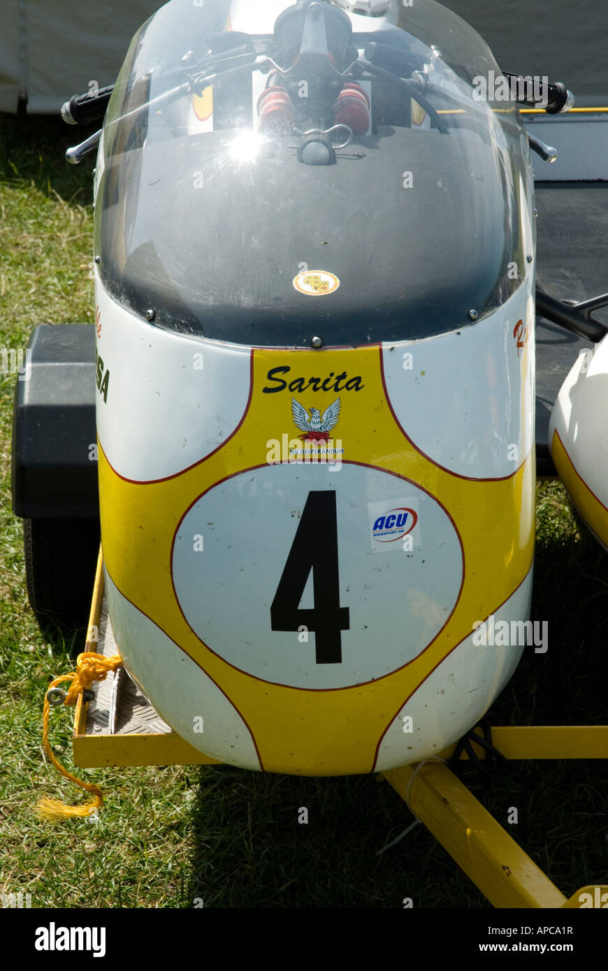 Racing Seitenwagen mit Verkleidung Übersicht Anzahl 4 Stockfoto