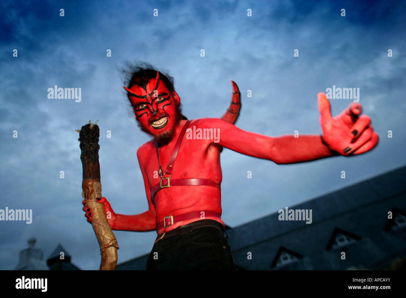 Rote Teufel Performer im Land Ende 2006 Stockfoto