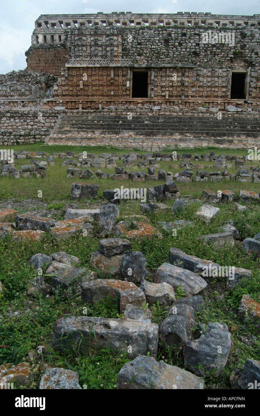 Palast der Masken, Kabah, Ruta Puc, Yucatan, Mexiko Stockfoto