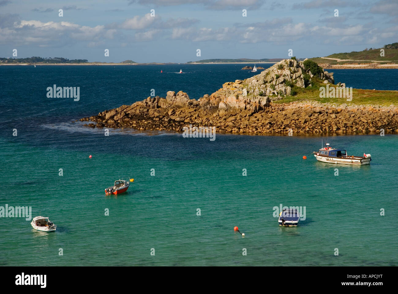 Blick von St. Agnes Insel auf Gugh Insel Scilly Isles England UK Stockfoto