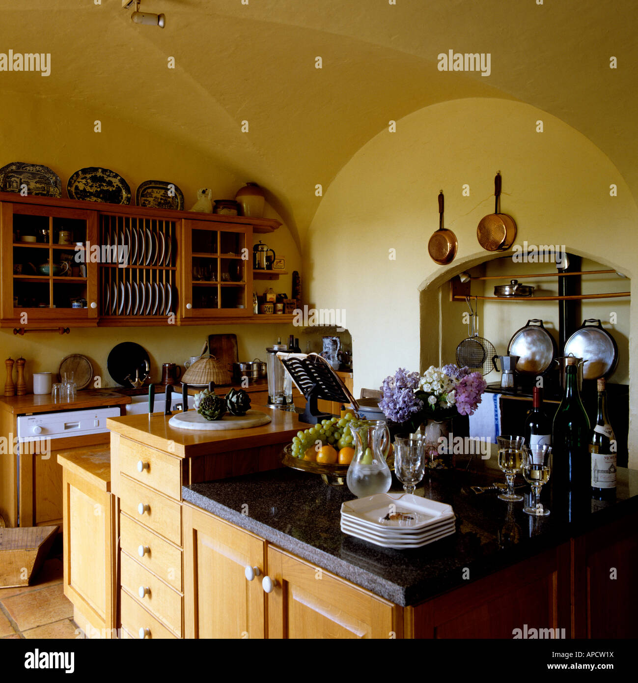 die gewölbte Küche in einem irischen Landhaus in Co. Louth Stockfoto