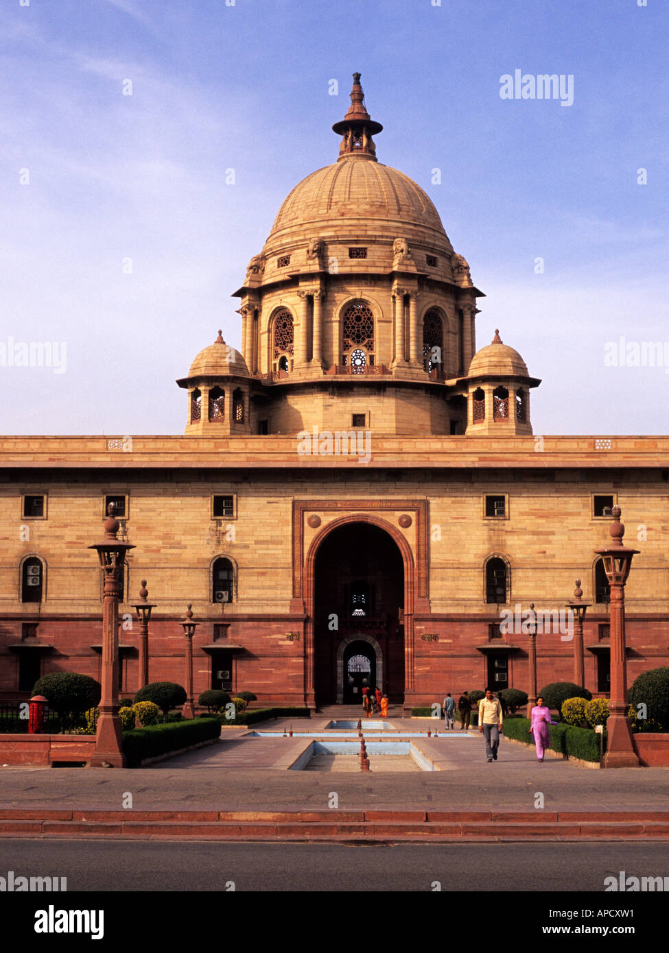 Die Nord-Block-Sekretariat Gebäude, Vijay Chowk, New Delhi, Indien Stockfoto