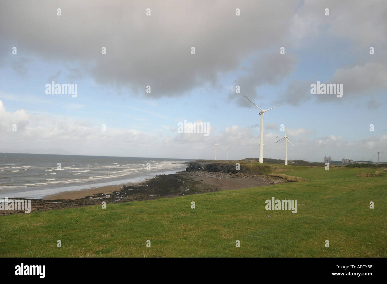 Windkraftanlagen in Workington, Cumbria, uk Stockfoto