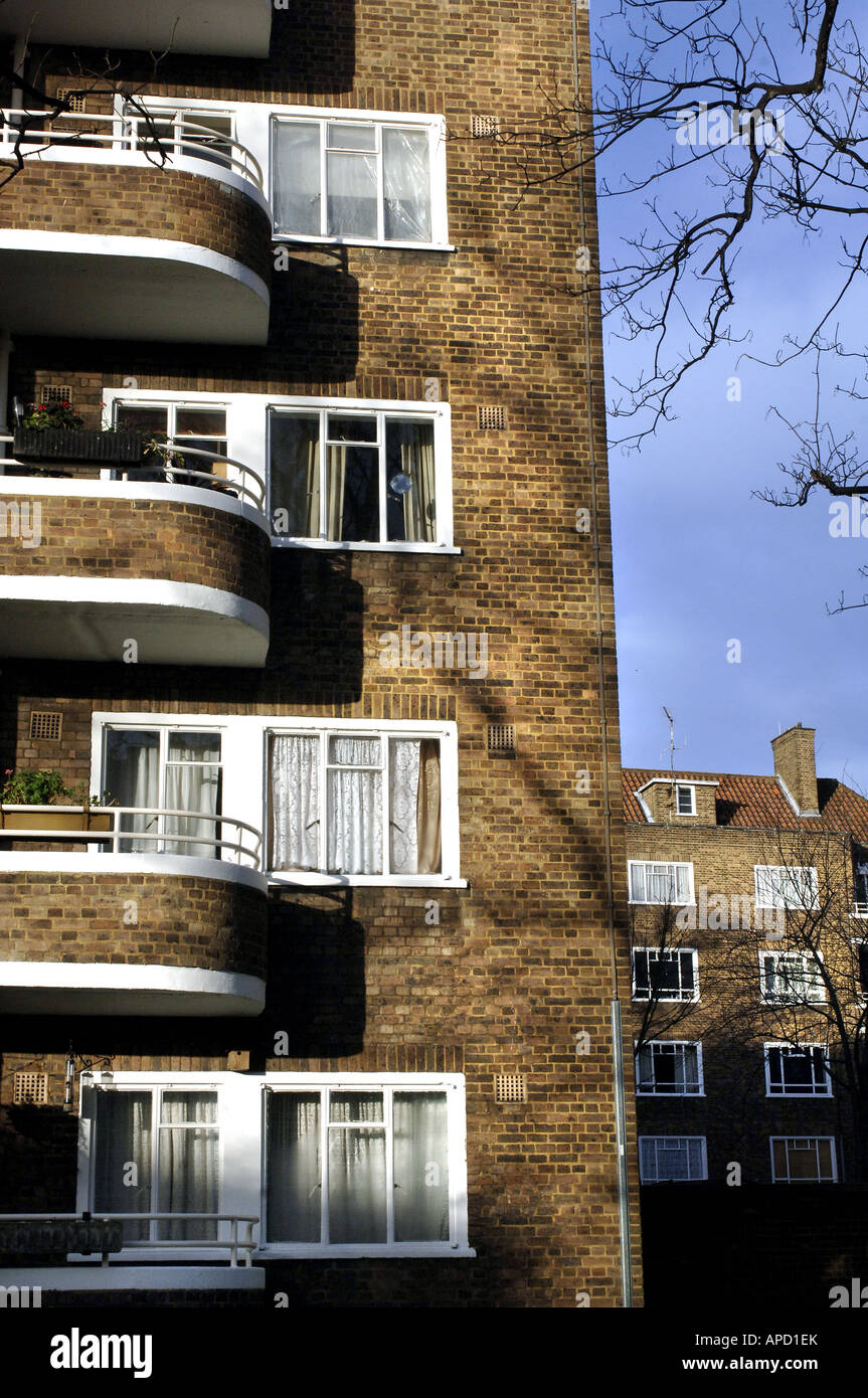 Generische Wohnblocks in Clapham South Vereinigtes Königreich auf Dienstag, 22. Januar 2008 Stockfoto