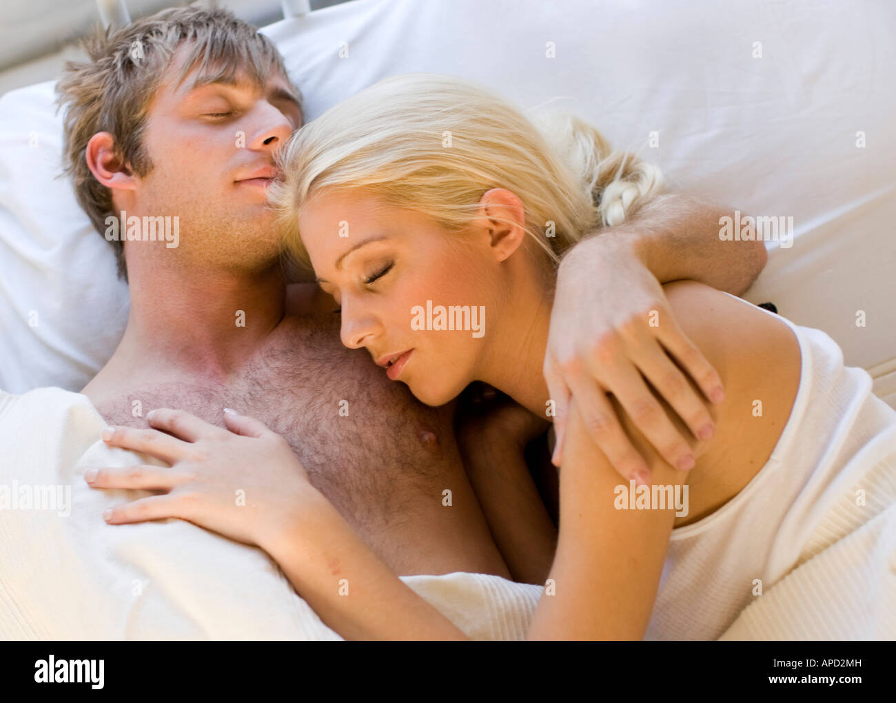 Paar, schlafen Stockfoto