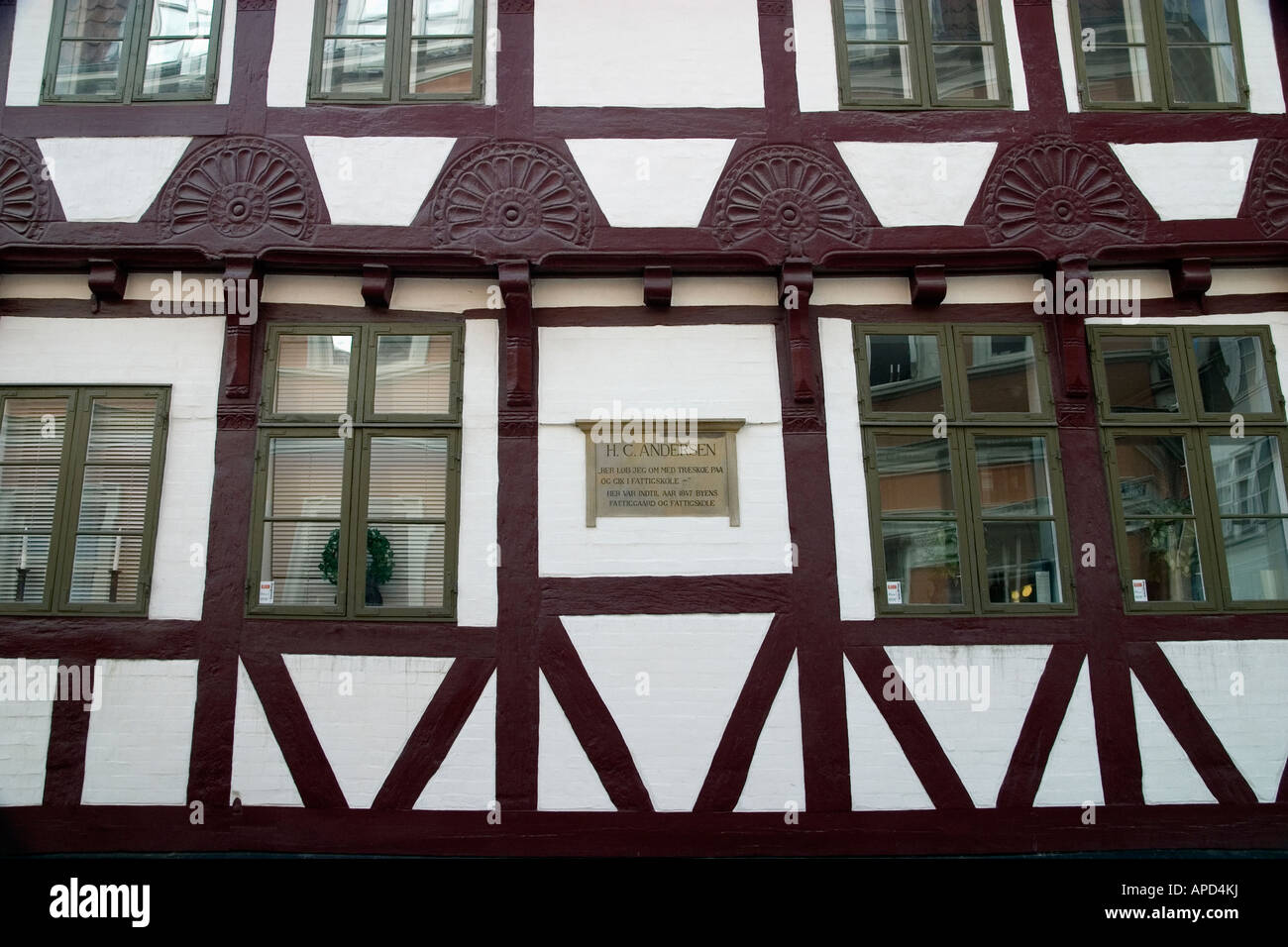 Das ehemalige Armenhaus, wo Hans Christian Andersen Overgade Odense Dänemark zur Schule ging Stockfoto