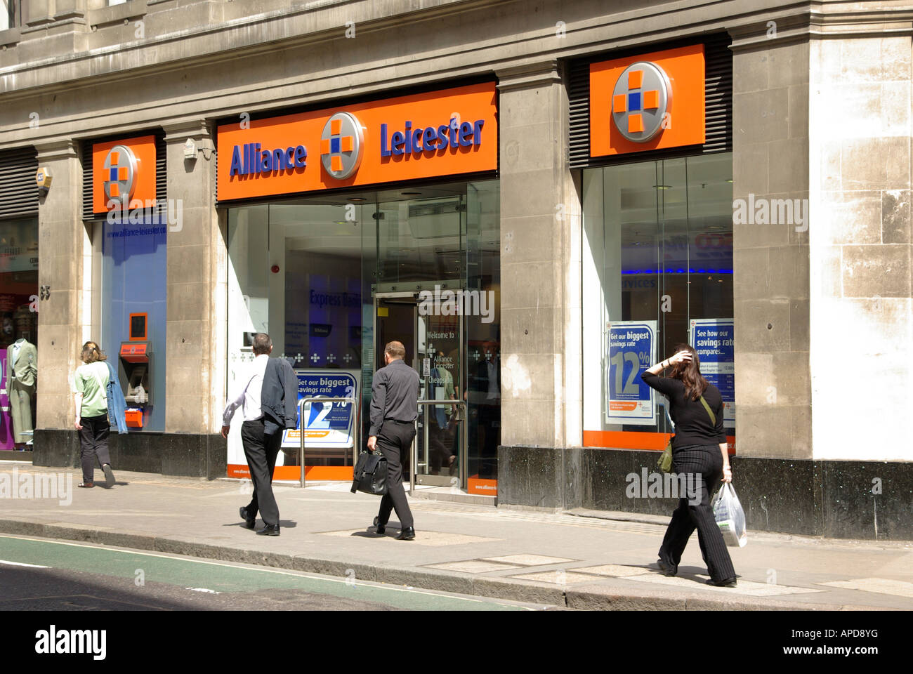 Alliance Leicester Bankfiliale Räumlichkeiten Cheapside City of London Stockfoto