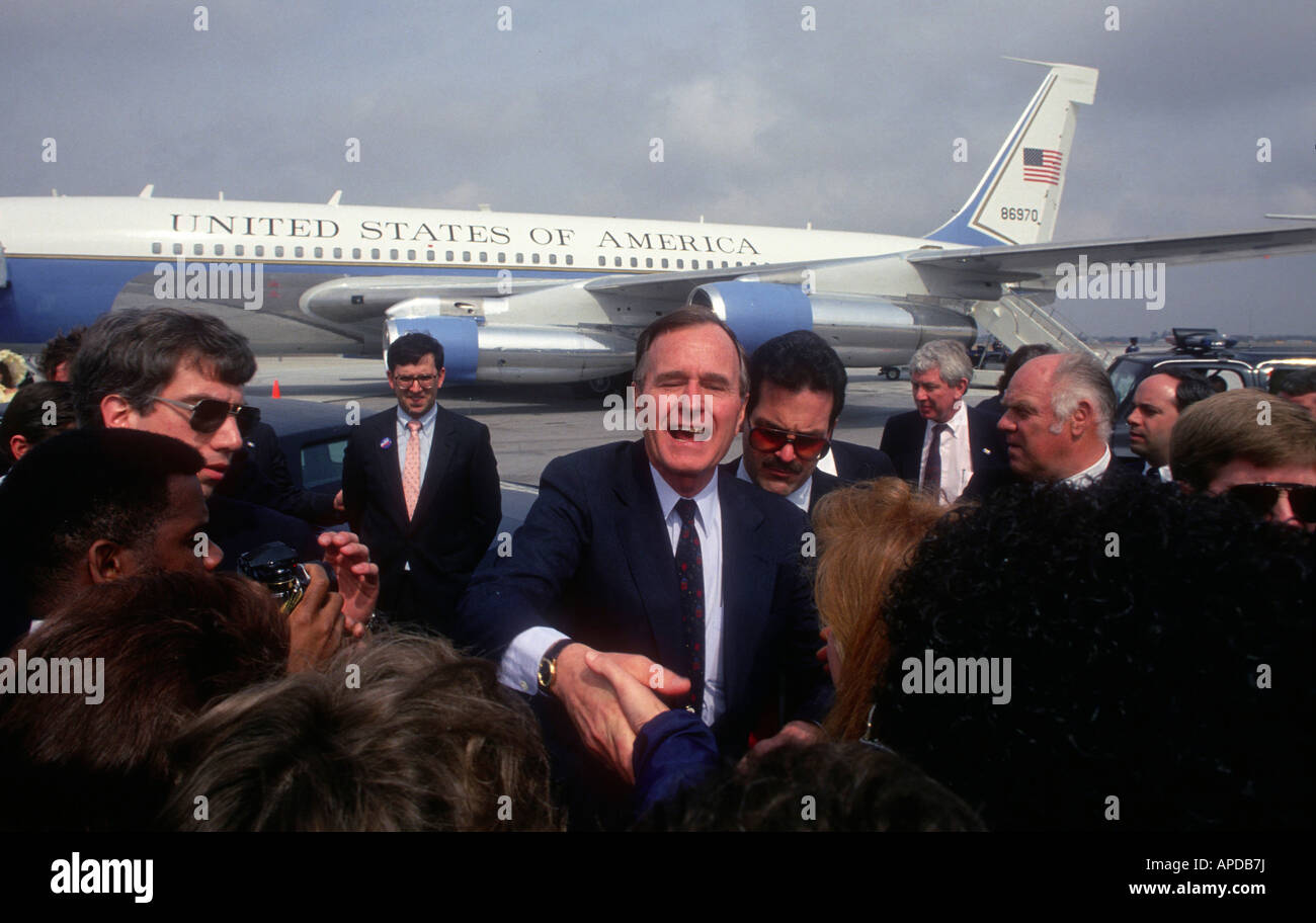 Vize-Präsident Bush läuft für die Präsidentschaft im März 1988 Stockfoto