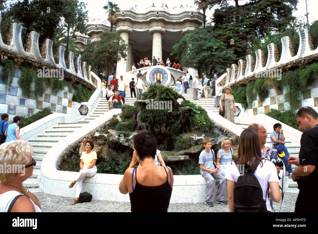 Parc Güell, Barcelona, Spanien Stockfoto