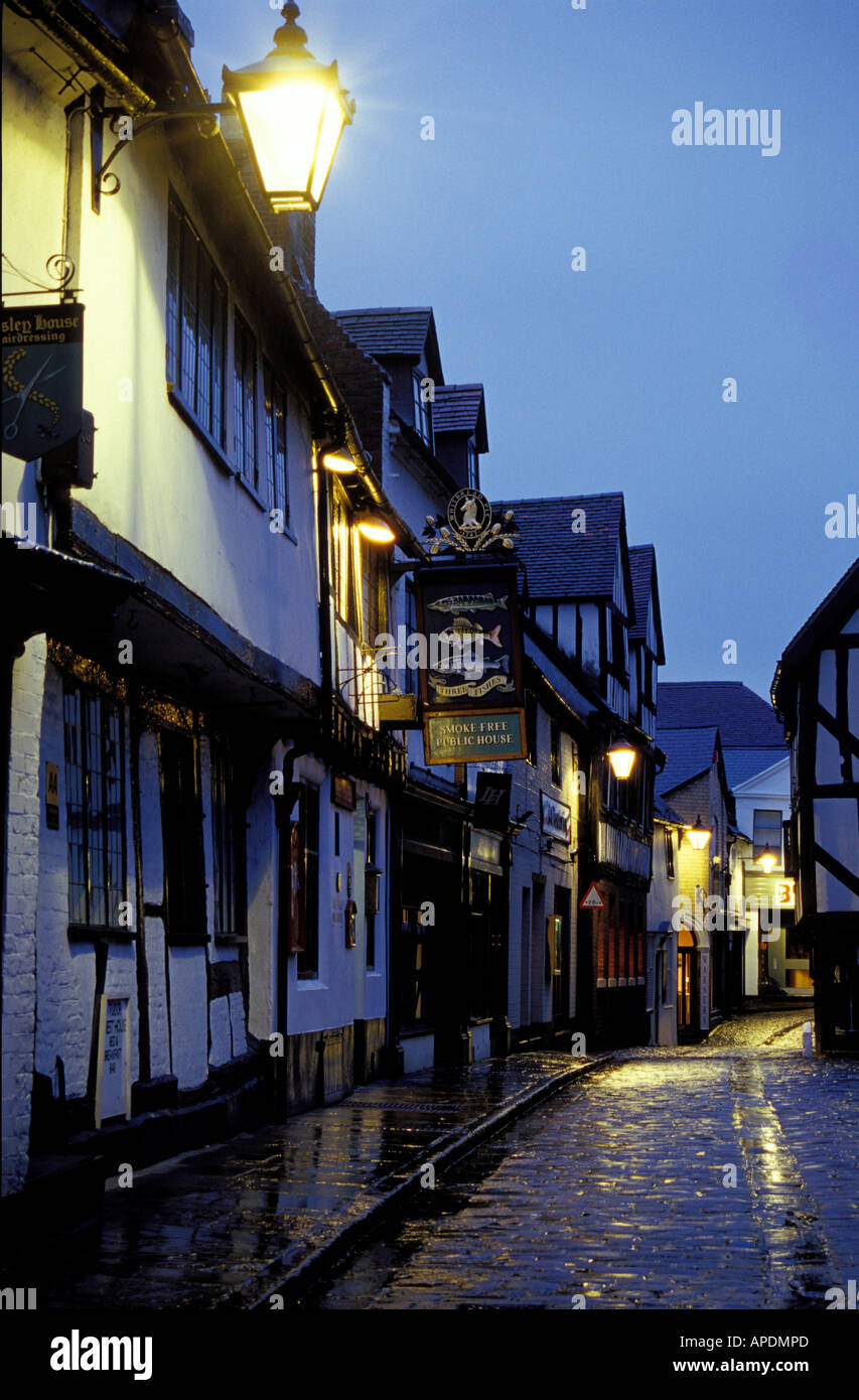 Lane in Shrewsbury, Shropshire, England Shrewsbury Europa Stockfoto