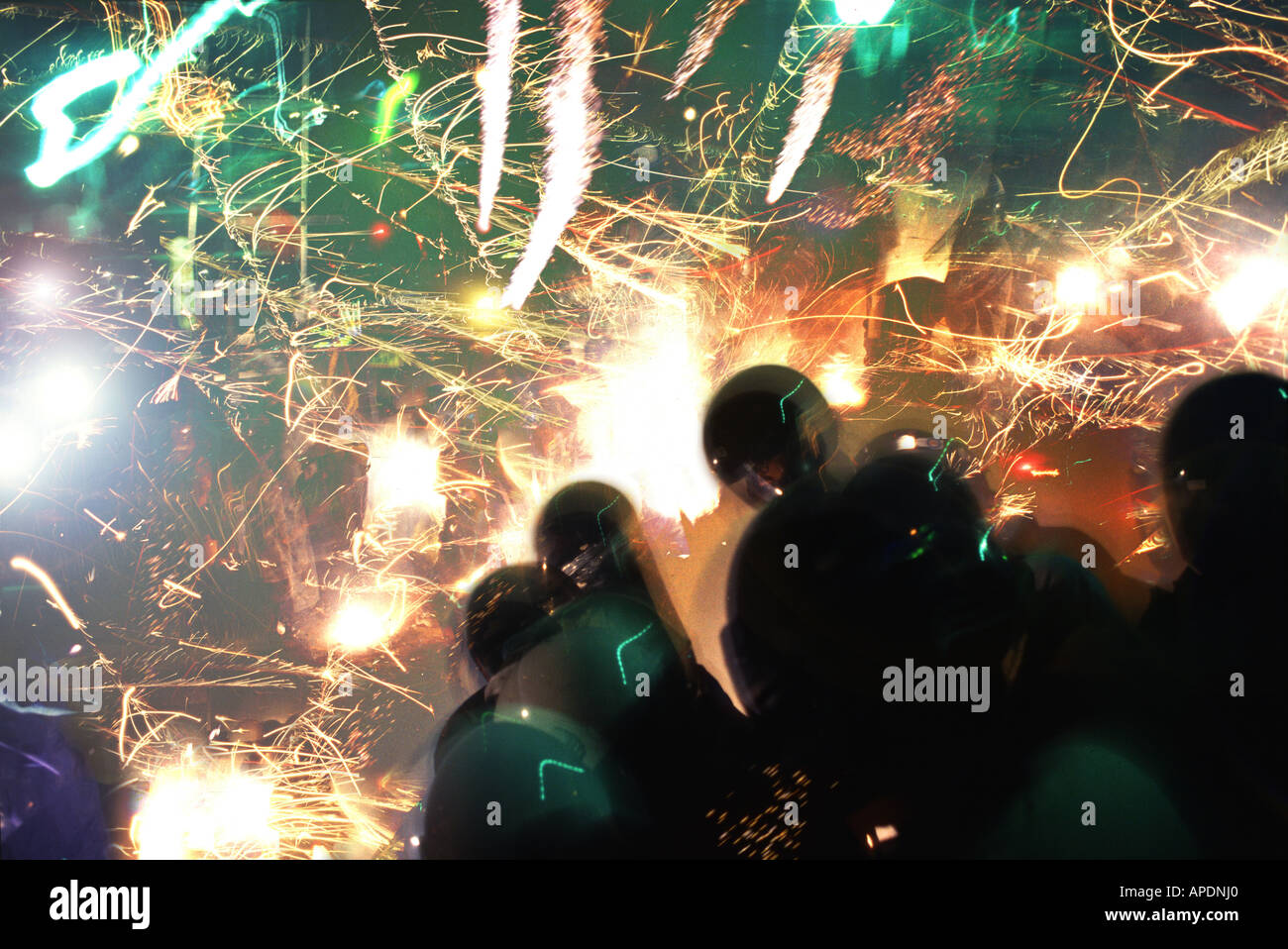 Menschen bei Yenshui Feuerwerk Festival, Yenshui, Landkreis Tainan, Taiwan, Asien Stockfoto