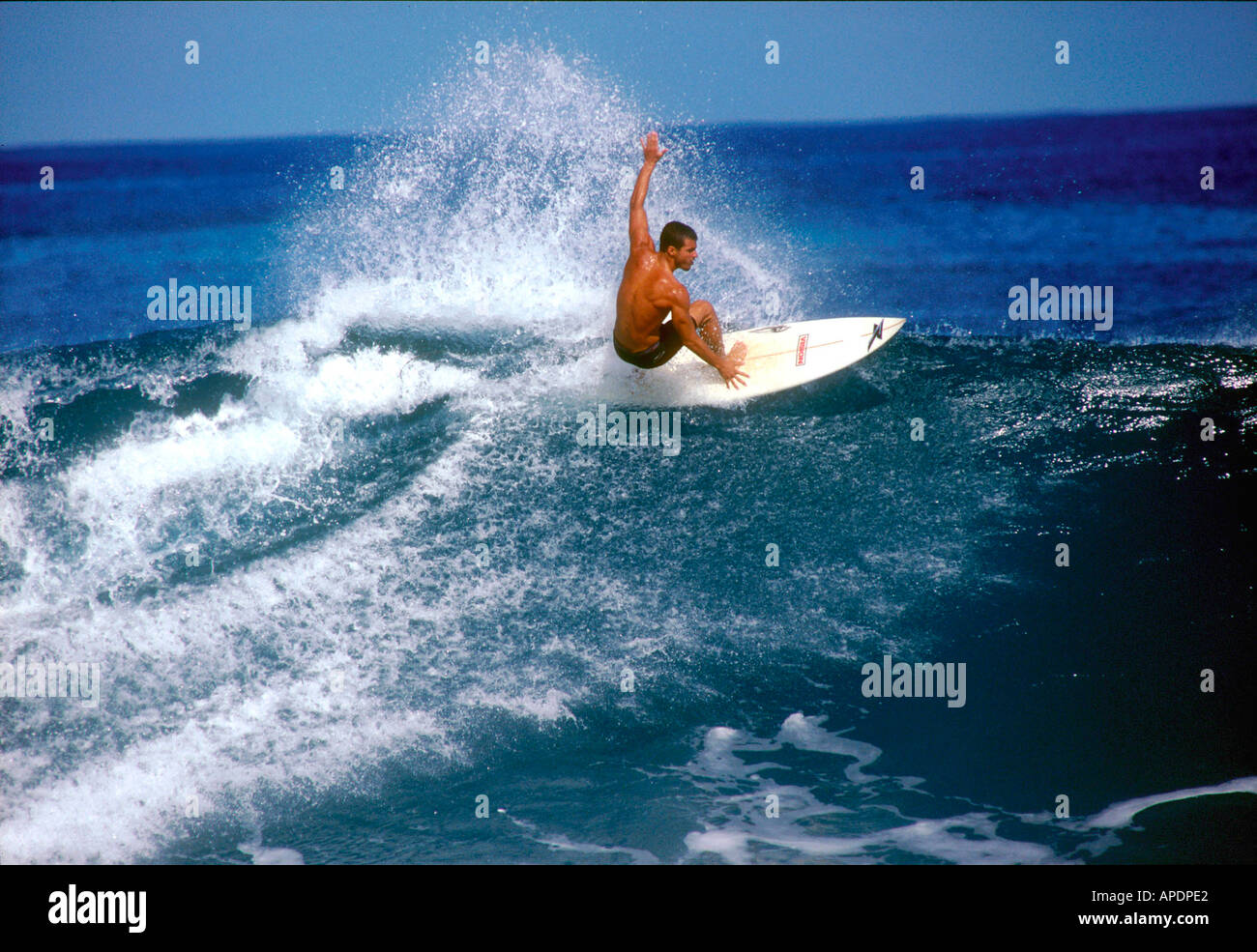 Surf-Action, Geschwindigkeit und ausreichend, North Shore, Hawaii, USA Stockfoto