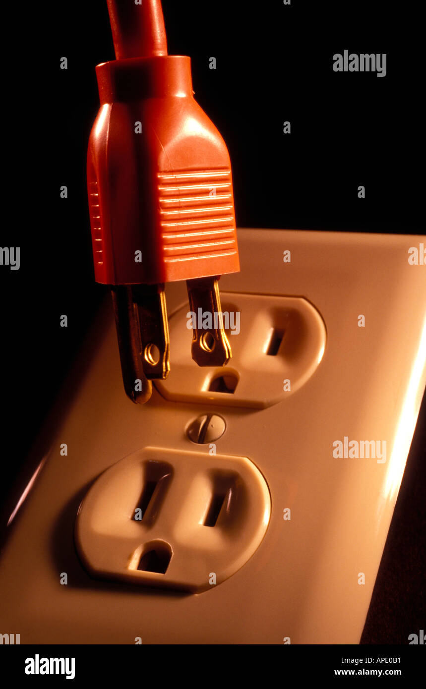 Stecker und Wand-Steckdose Stockfoto