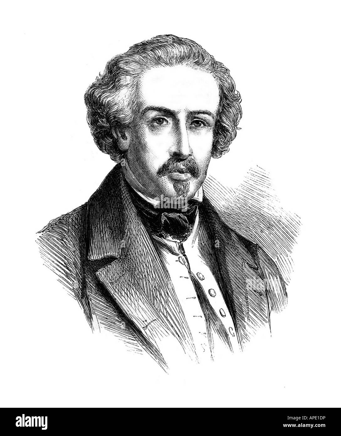 Scheffer, Ary, 12.2.95 - 17.7.1858, französischer Maler, Porträt, Holzgravur, 19. Jahrhundert, Stockfoto