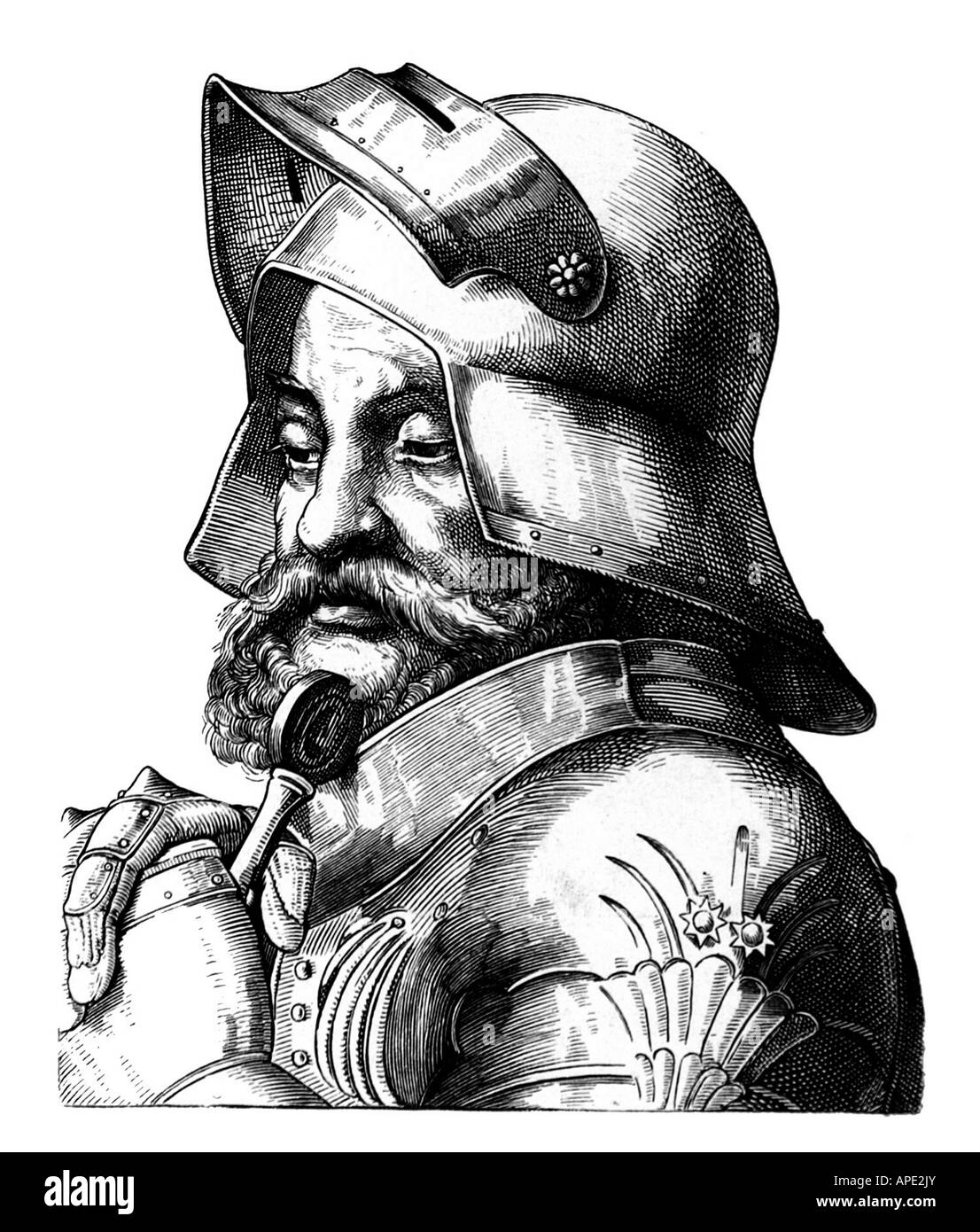 Berlichingen, Götz von circa 1480 - 23.7.1562, Deutscher Ritter, Porträt, Stahlstich, Jahrhundert, Artist's Urheberrecht nicht gelöscht werden Stockfoto