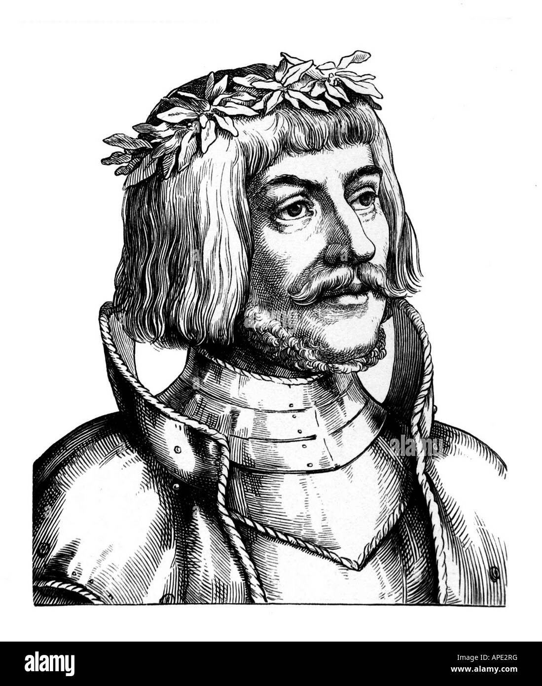 Hutten, Ulrich von, 2.4.1488 - 29.8.1523, Deutscher Ritter und Humanist, Porträt, Stahlstich, Jahrhundert, Artist's Urheberrecht nicht geklärt zu werden. Stockfoto