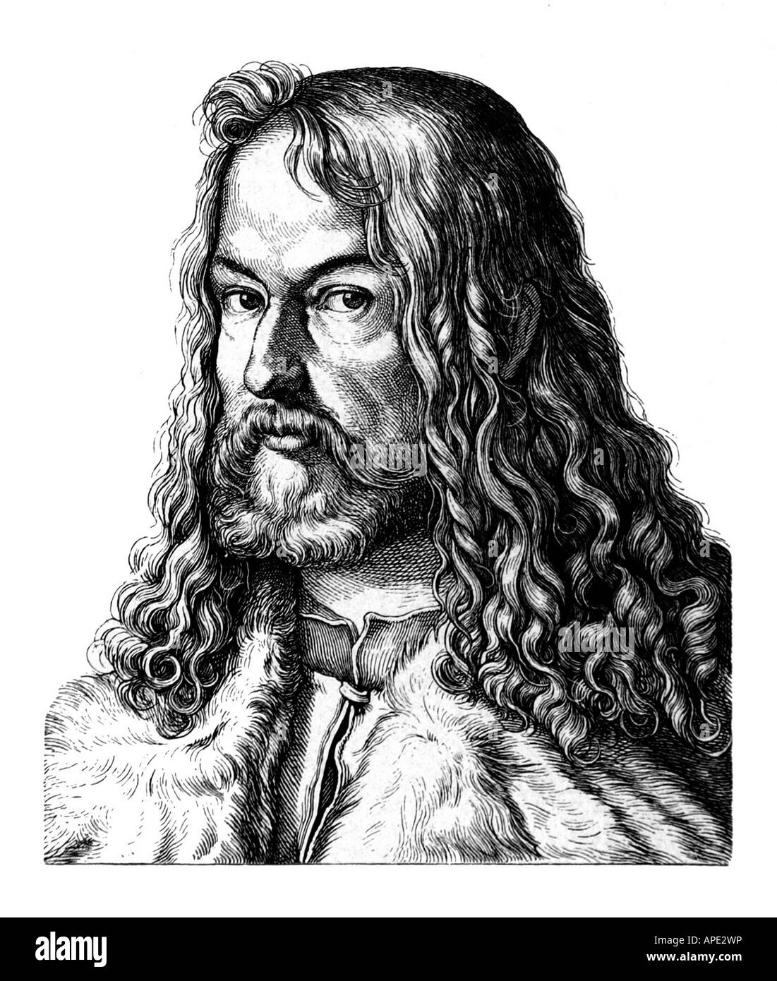 Dürer, Albrecht, 21.5.1471 - 6.4.1528, deutscher Maler, Porträt, Stahlstich, Jahrhundert, Artist's Urheberrecht nicht gelöscht werden Stockfoto