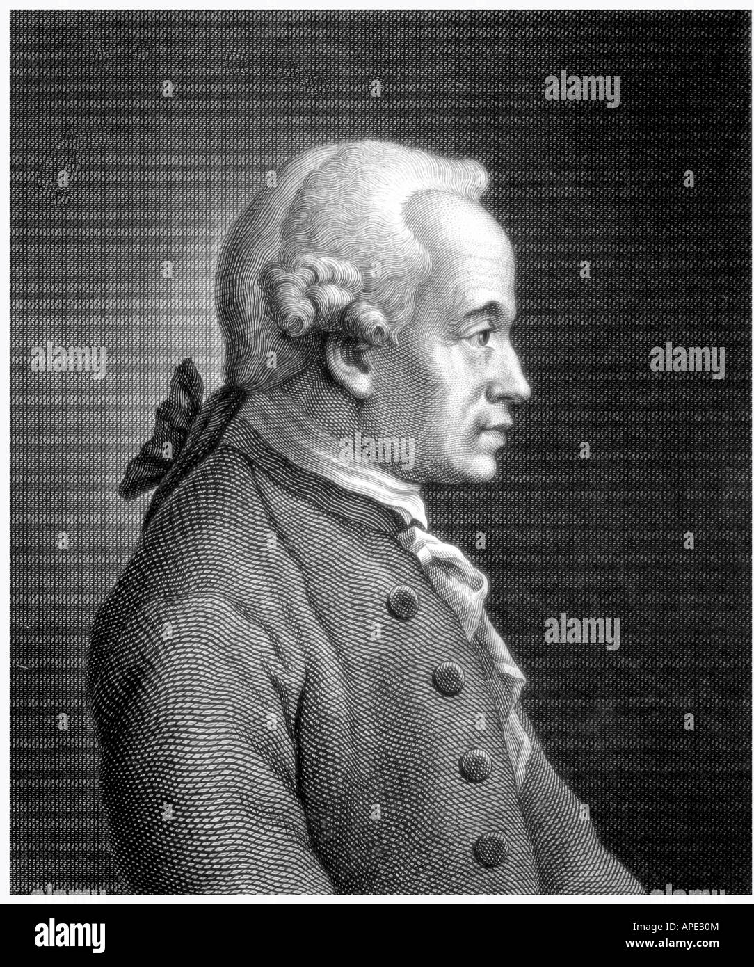 Kant, Immanuel, 22.4.1724 - 12.2.1804, deutscher Philosoph, Porträt, Stahlstich, Jahrhundert, Artist's Urheberrecht nicht gelöscht werden Stockfoto