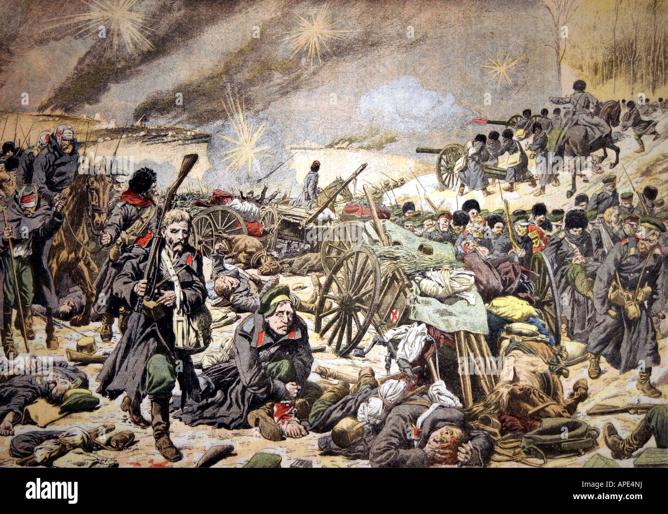 Russisch-Japanischer Krieg, 1904/1905, Schlacht von Mukden, farbige Gravur, "Le Petit Journal", 26.3.1905, Stockfoto