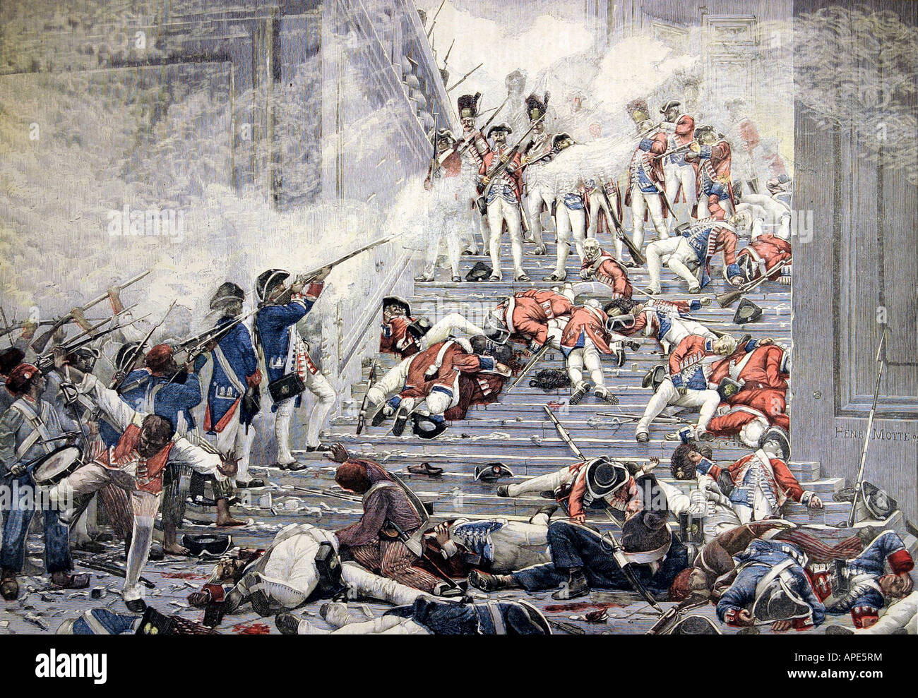 Presse/Medien, Zeitschriften, "Le Petit Journal", Paris, 3. Band, Nummer 90, illustrierte Beilage, Samstag, 13. August 1892, Illustration, "Die greifen für die Tuilerien am 10. August 1792", nach Malerei von Henri Motte (1846 - 1922), Stockfoto
