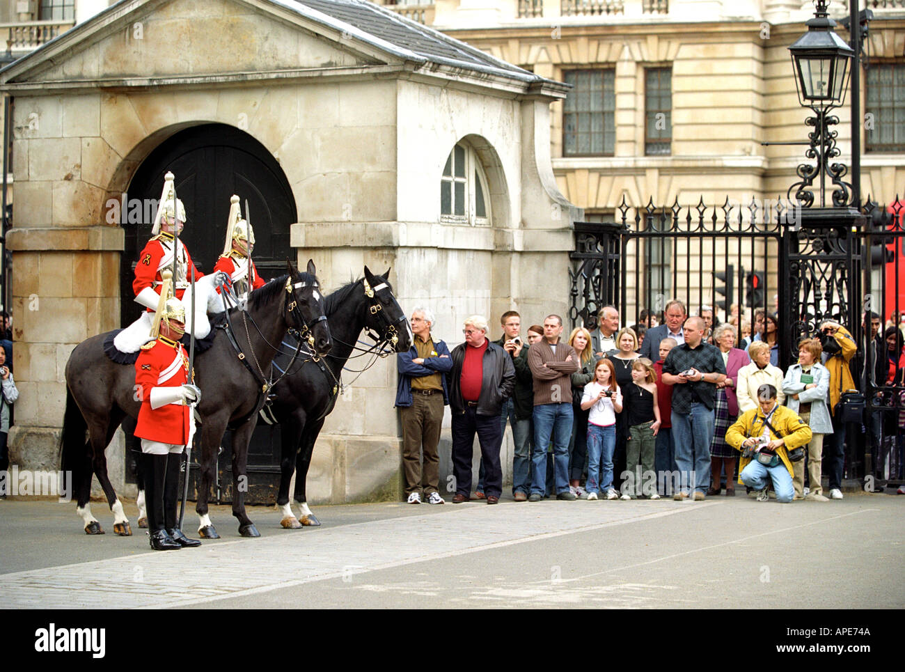Die Wachablösung am Horse Guards Parade in London England UK Stockfoto