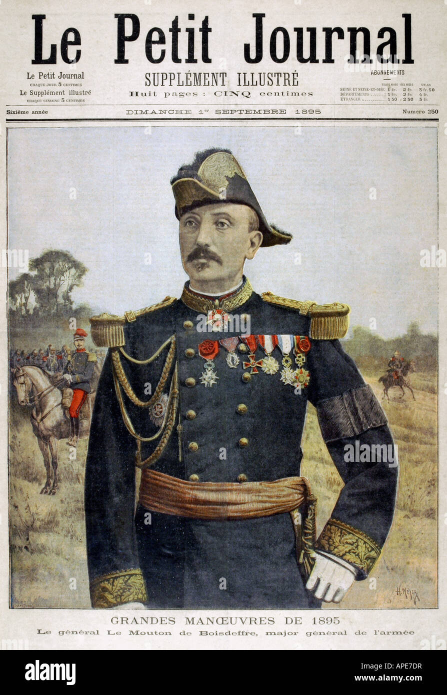 Presse/Medien, Zeitschriften, "Le Petit Journal", Paris, 6. Band, Nummer 250, illustrierte Beilage, Sonntag, 1. September 1895, Titel, "Die großen Manöver von 1895", Stockfoto