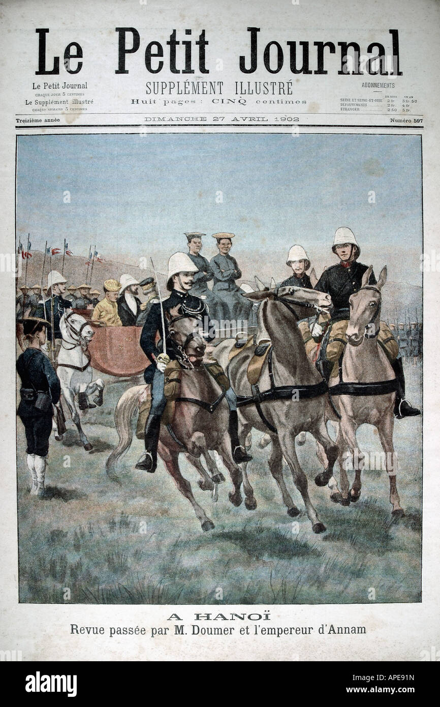 Presse/Medien, Zeitschriften, "Le Petit Journal", Paris, 13 Band, Nummer 597, illustrierte Beilage, Sonntag, 27. April 1902, Titel, "In Hanoi", Stockfoto