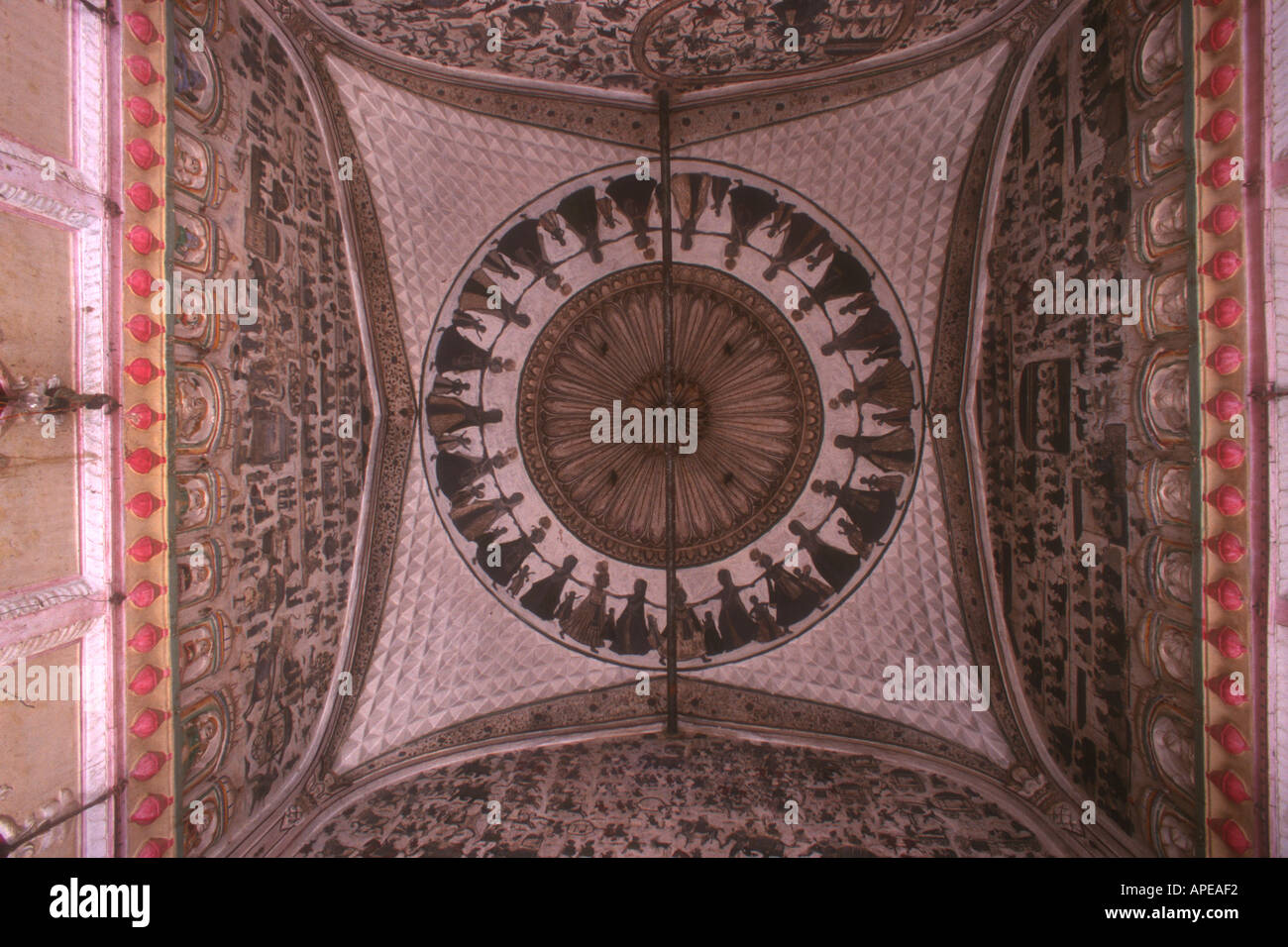 Dach-Detail Shekhawati Rajasthan Indien Stockfoto