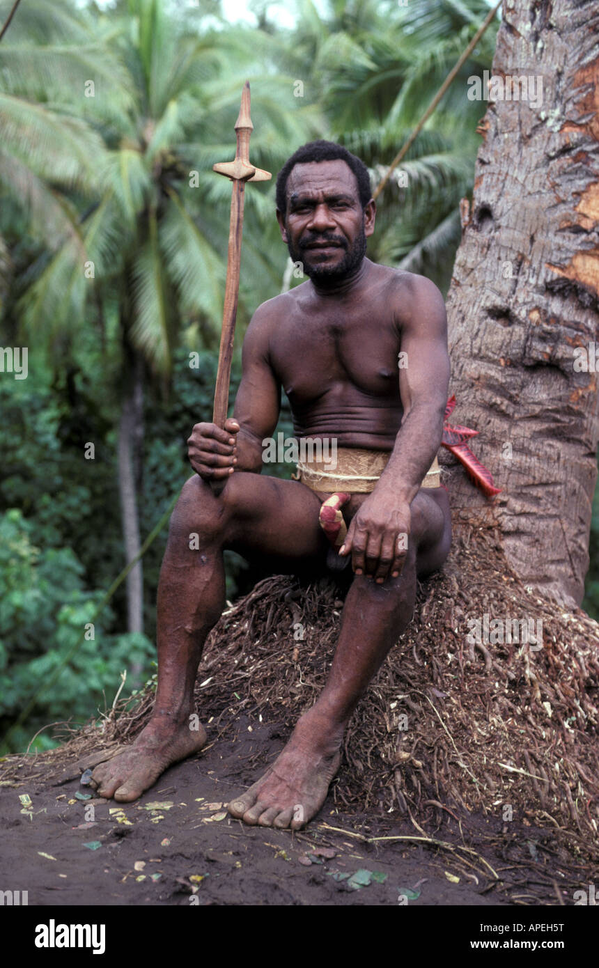 Pazifik, Vanuatu, Pfingsten Insel einheimischen Insulaner. Stockfoto