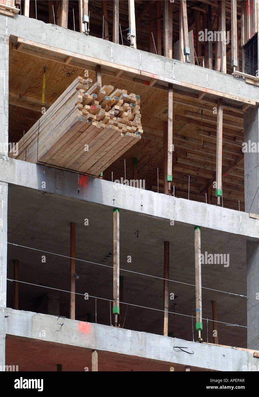 NYC - Hochhaus Wohnhaus Baustelle Stockfoto