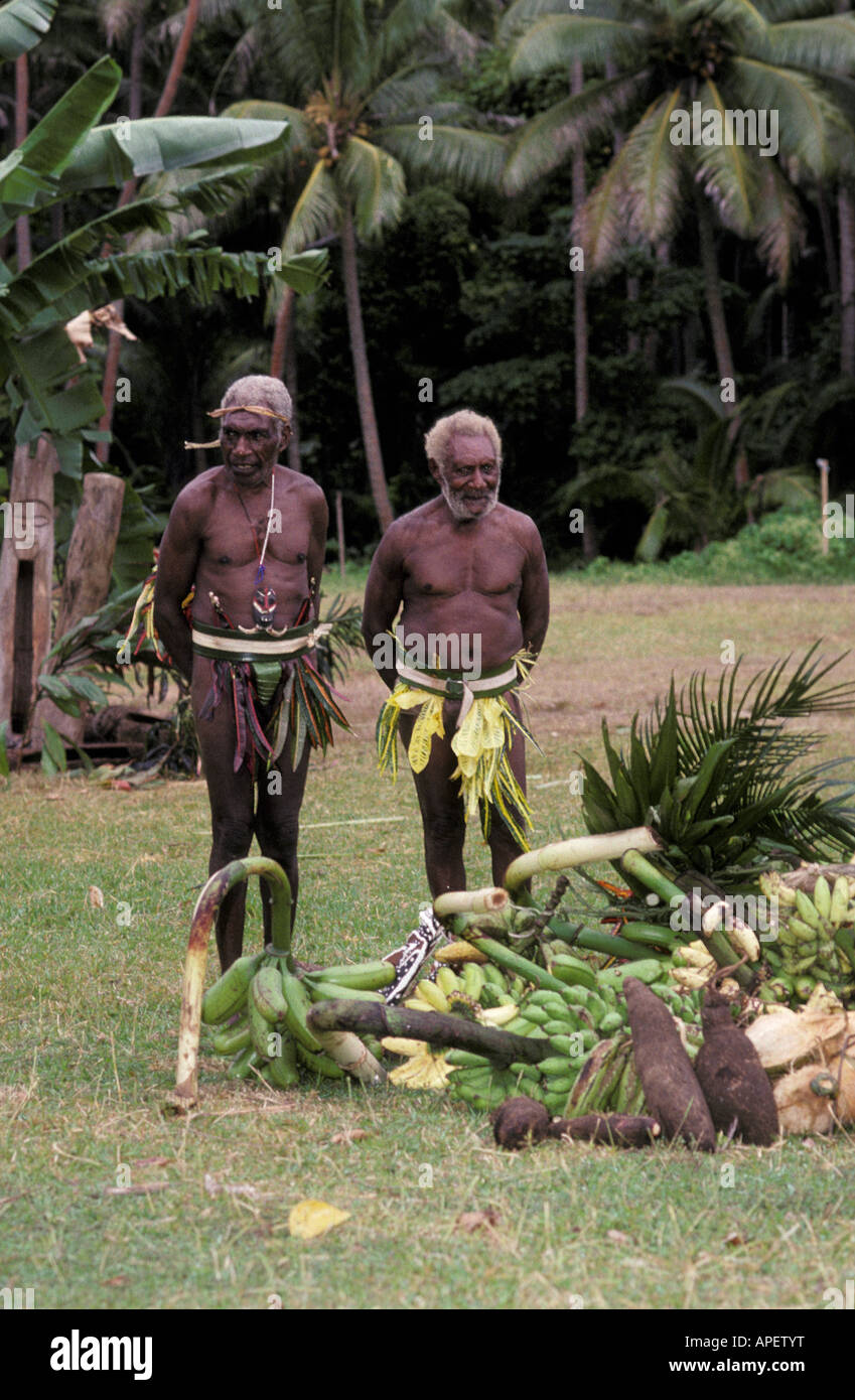 Süd-Pazifik, Vanuatu, Tomman. Einheimischen Produkten. Stockfoto