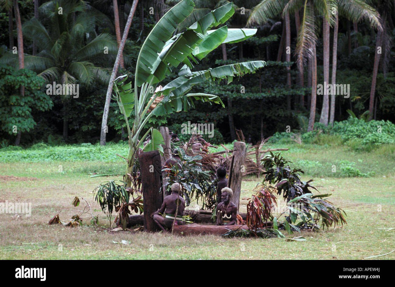 Süd-Pazifik, Vanuatu, Tomman. Lokalen Eingeborenen. Stockfoto