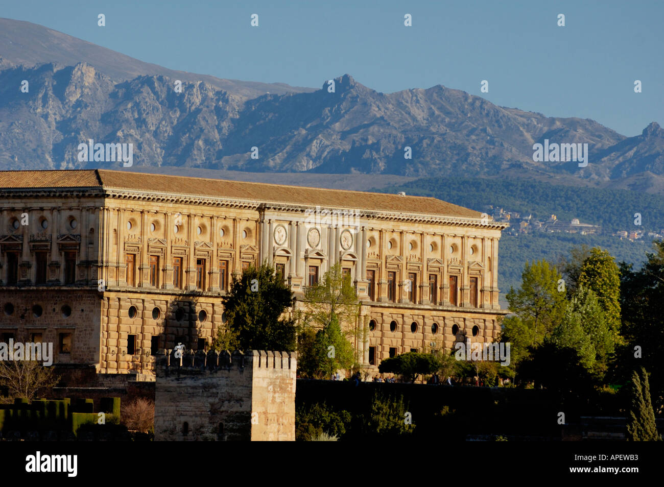 Palacio De Carlos V / Palast Karls v., Alhambra, Granada, Spanien Stockfoto