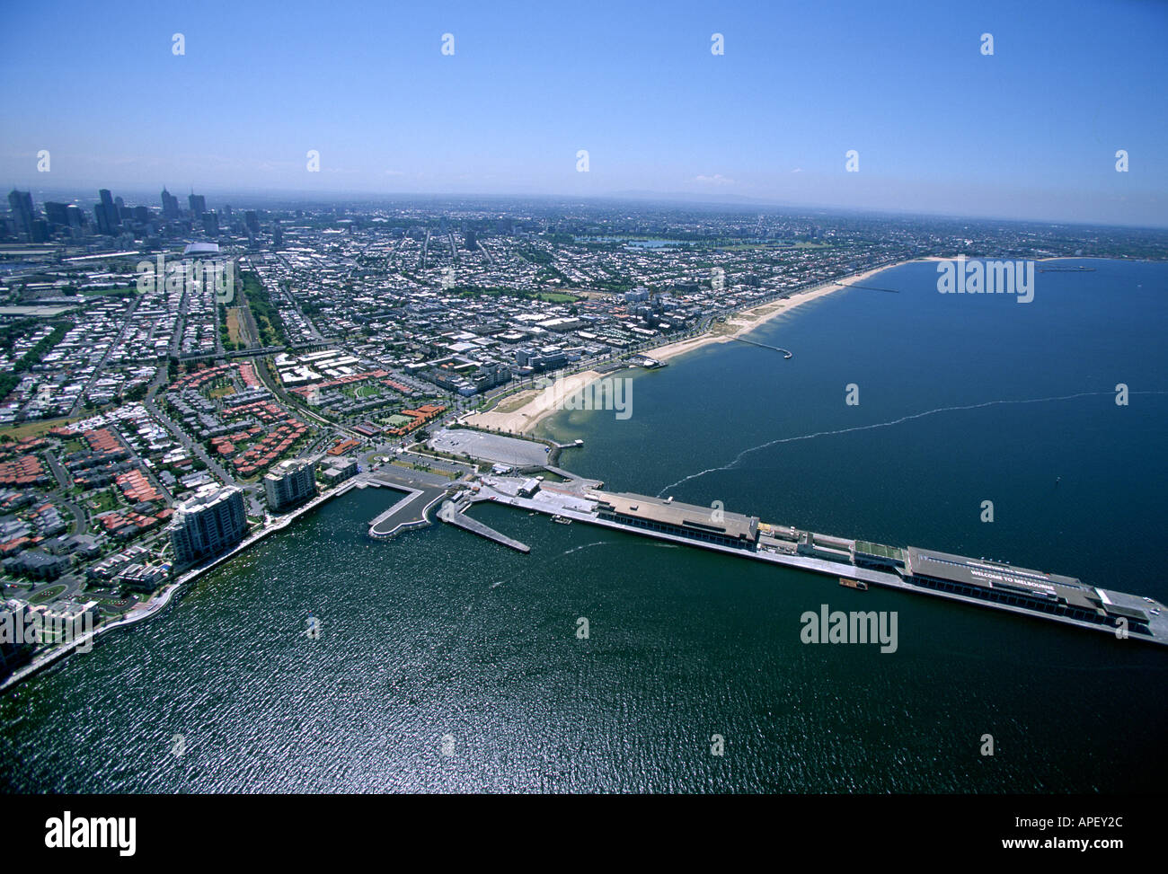 LUFTAUFNAHME VON MELBOURNE BEACH Stockfoto