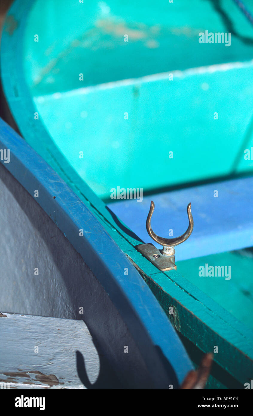 Blau türkis Ruderboote Barbados Stockfoto
