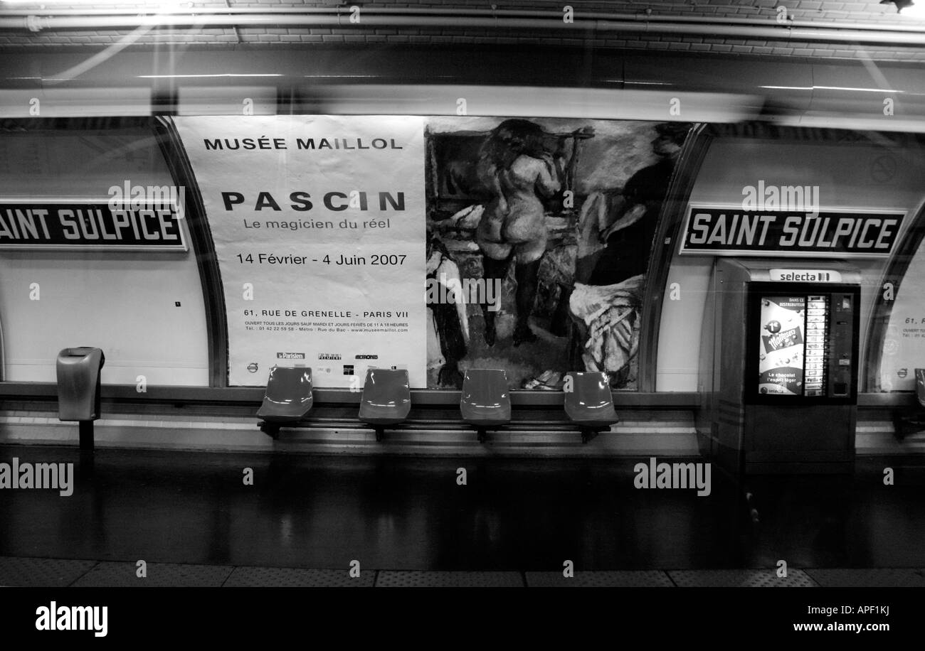 Saint Sulpice Metro Station, Paris, Frankreich Stockfoto