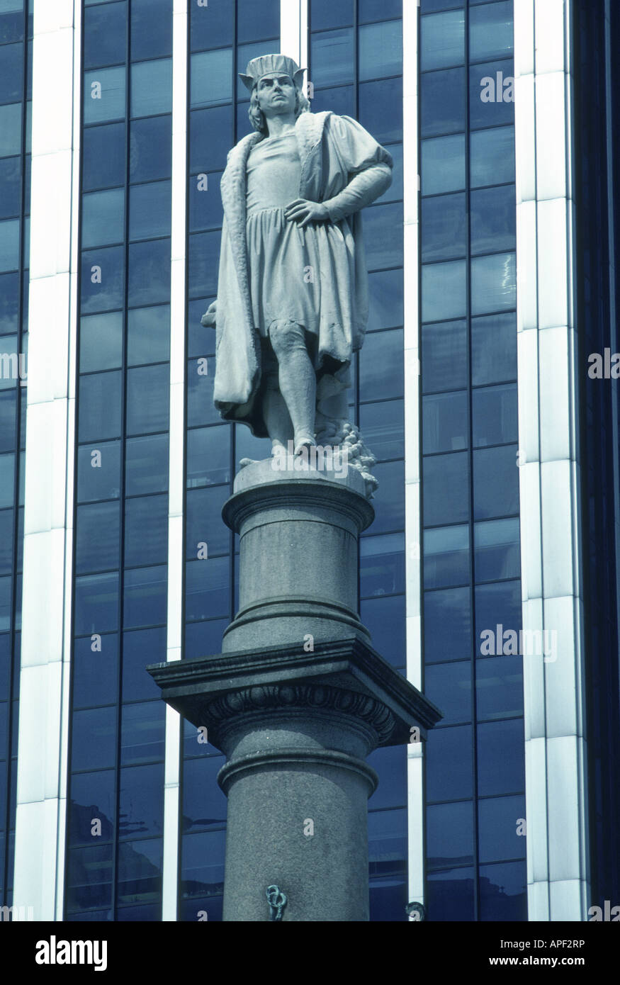 Statue von Christoph Kolumbus, Columbus Circle, New York City Stockfoto