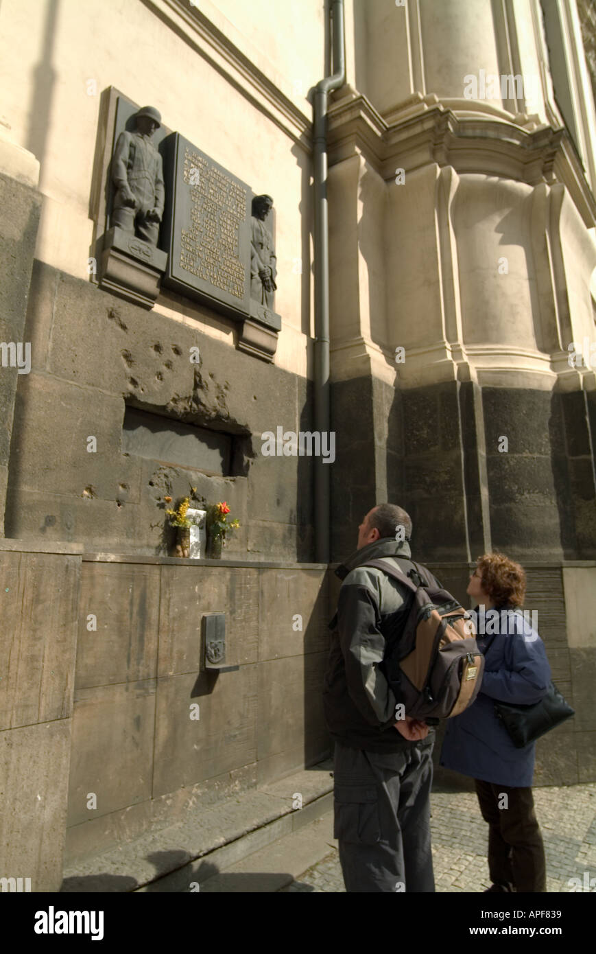 Denkmal in Prag Tschechische Volk getötet als Vergeltung für die Ermordung des Nazi-Reinhard Heydrich im Weltkrieg 11 Stockfoto