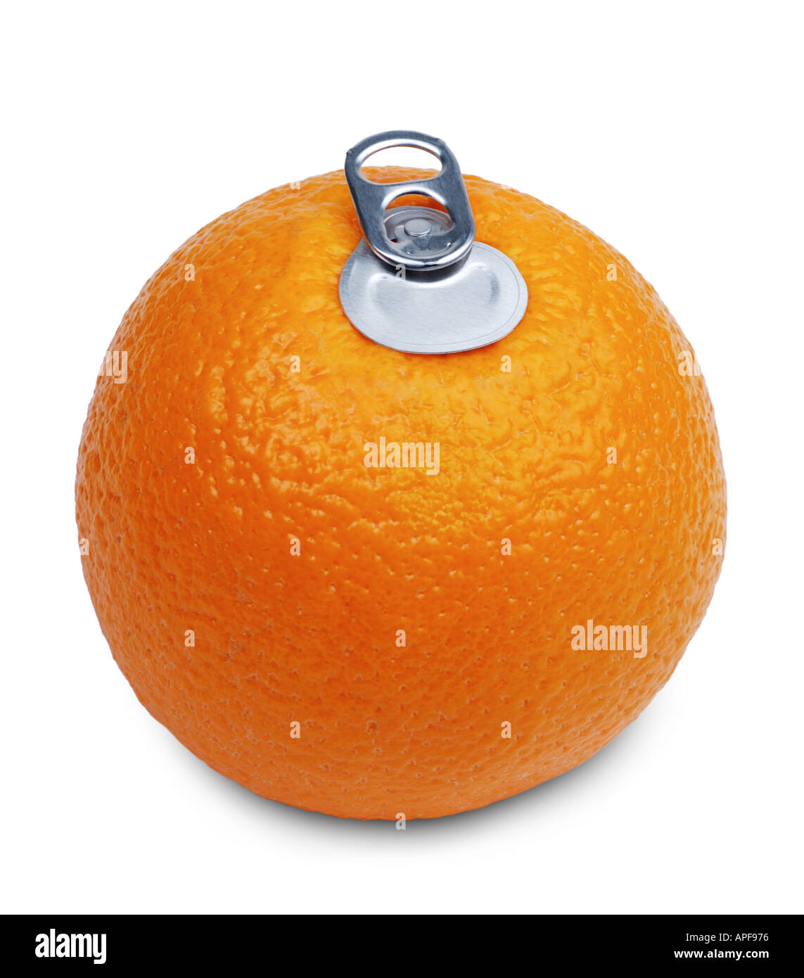 Frischer gepresster Orangensaft Orange mit Soda kann nach oben Stockfoto