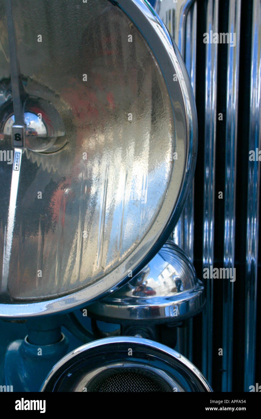Scheinwerfer von Bentley-Oldtimer Stockfoto