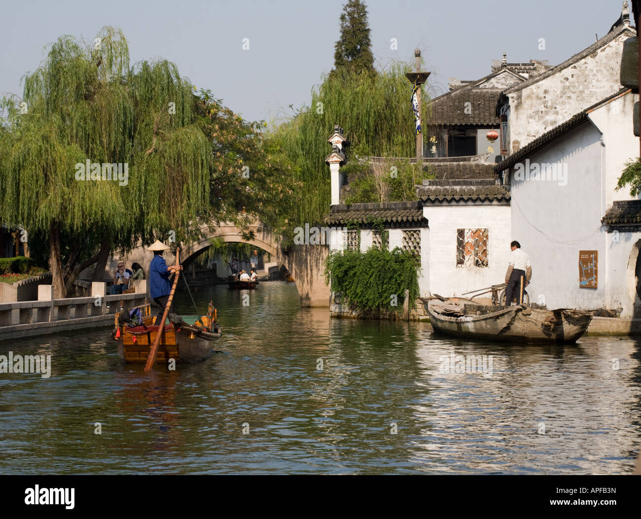 Fluss leben, Zhou Zhuang, China Stockfoto