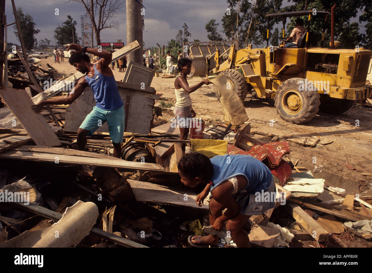 Vertreibung von Obdachlosen Familien aus drangen Land Rio De Janeiro Brasilien Urban Land Besetzung Stockfoto